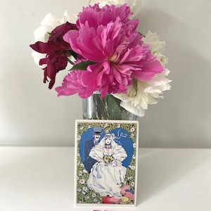 Vintage Bride and Groom Villeroy & Boch VilboCard A21 /I-82 May Dance Porcelain Postcard Made in W. Germany Gift for her