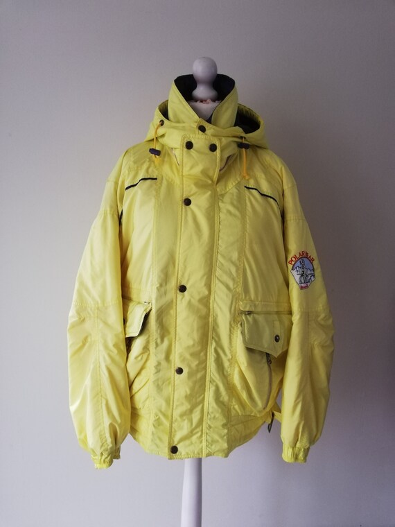 Vintage Ski Jacket Men 90s Vintage Yellow Puffer … - image 2