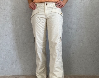 Vintage White Ski Pants: Women's Medium Snow Trousers