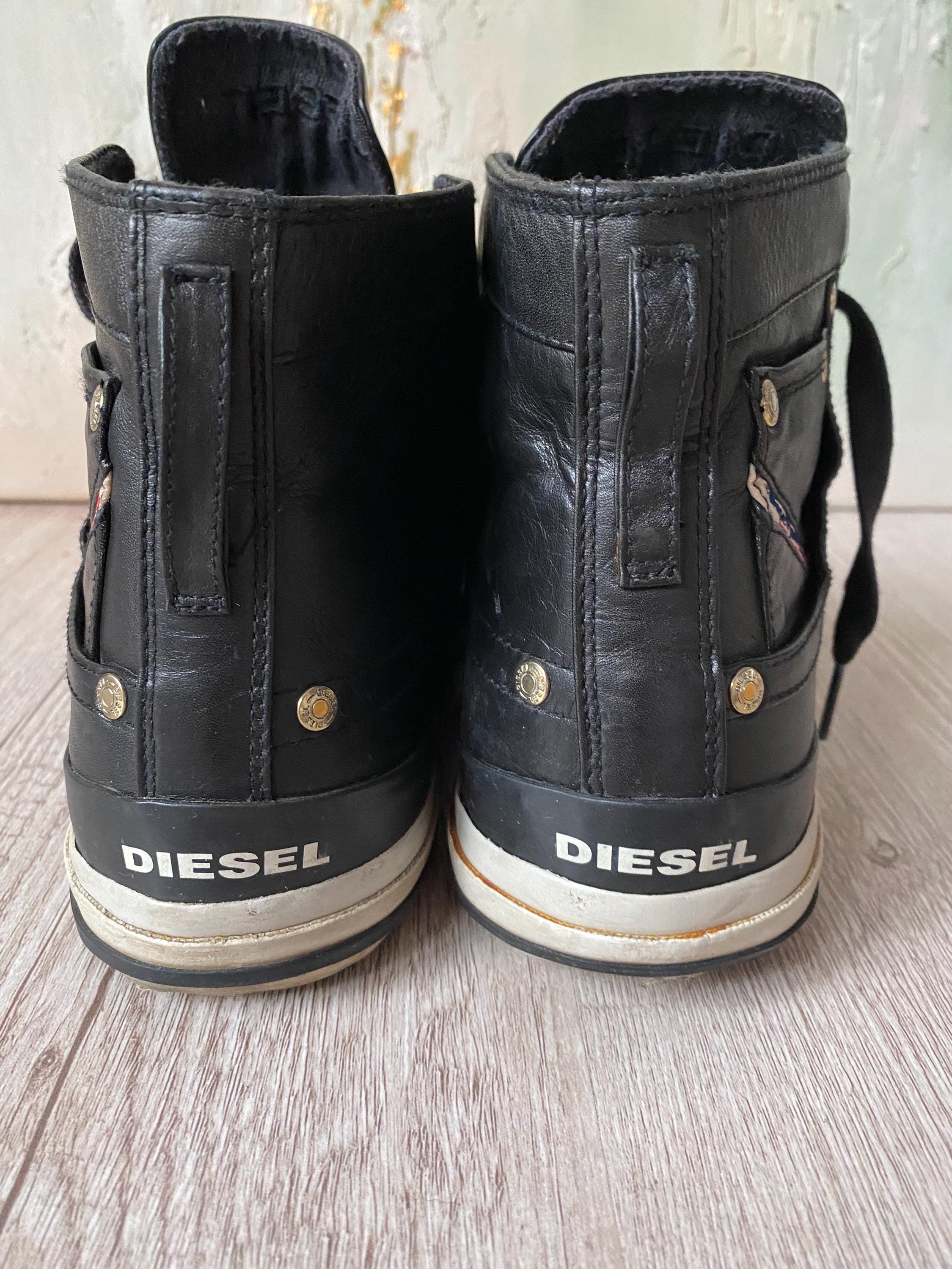 old DIESEL ハイカットarchive Vintage Diesel Leather High-top Sneakers: Sport Street Style (UK