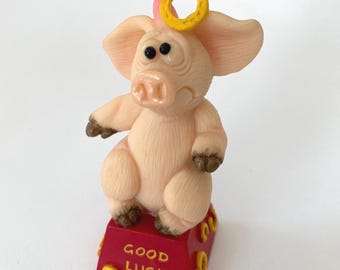 Vintage Piggin Good Luck Figurine: by  David Corbridge, 2000 UK
