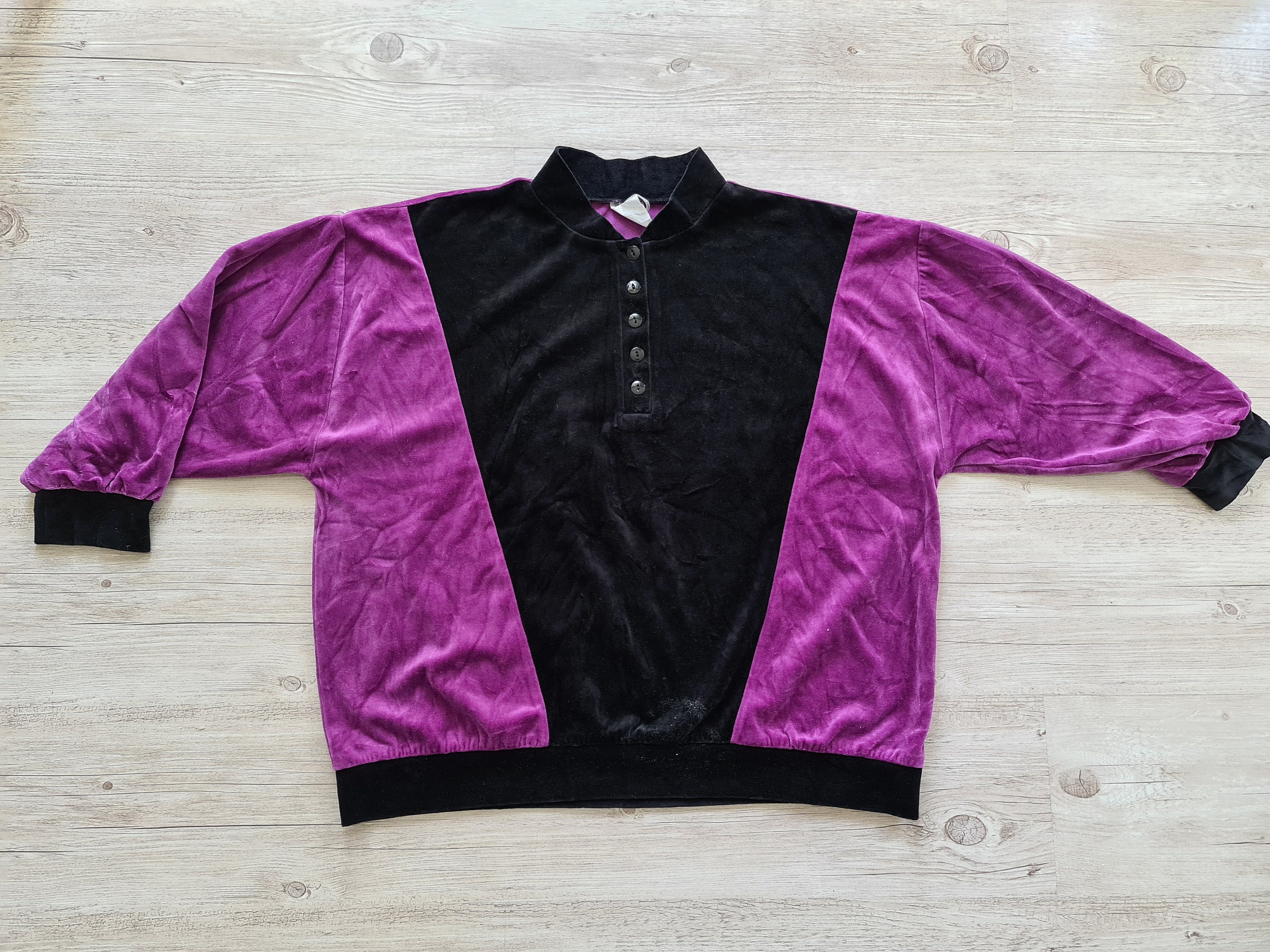 Vintage 80s Velvet Sweater Oversize 