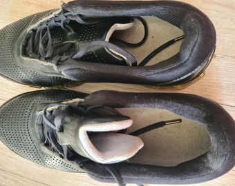 Vintage Adidas Bounce Sneakers: Black Leather Athletic Shoes, US 6.5 - Etsy