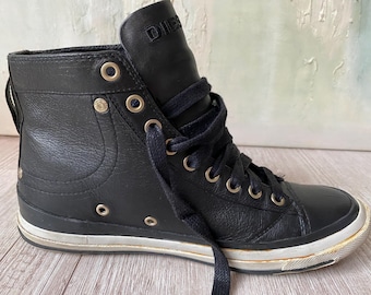 Vintage Diesel Leather High-top Sneakers: Sport Street Style  display picture 3