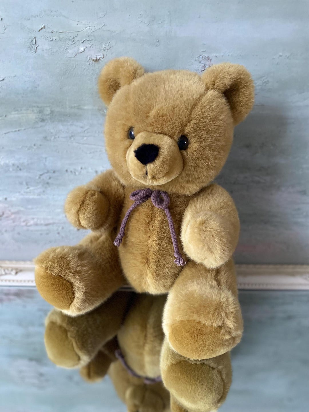 Vintage Silky Plush Teddy Bear: 1980s Jointed Collector's Toy - Etsy