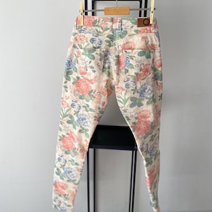 Y2K Floral Low Rise Skinny Jeans: Vintage Stretch Denim, Size Small