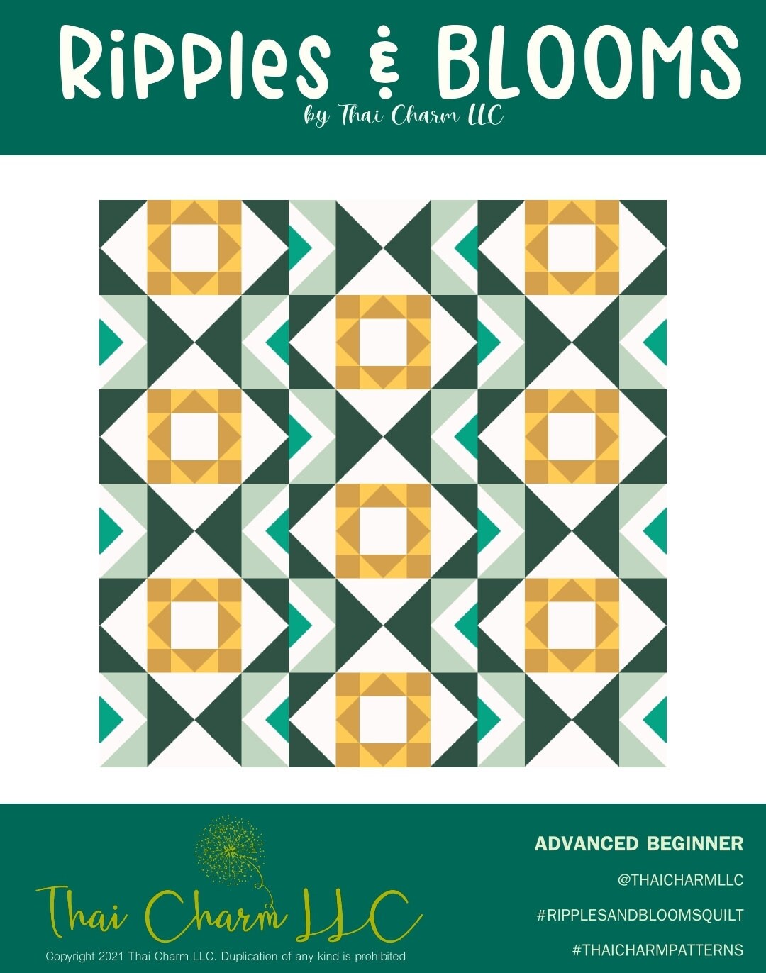 Pdf Pattern Ripples And Blooms Quilt By Thai Charm Etsy Pdf Pattern Ripples And Blooms Quilt By Thai Charm Etsy
