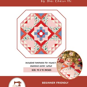 Jolly Tree Skirt Pattern/Quilt Pattern PDF/Decorative Tree Cover Pattern/Downloadable image 2