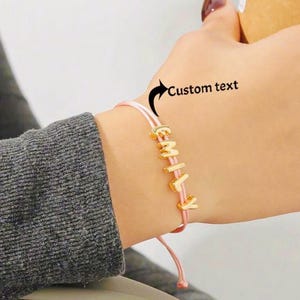 Pulseira de corda com letras personalizadas – Joias de corda coloridas personalizadas – Pulseira da amizade – Presente – Ciobu Jewelry Canadá