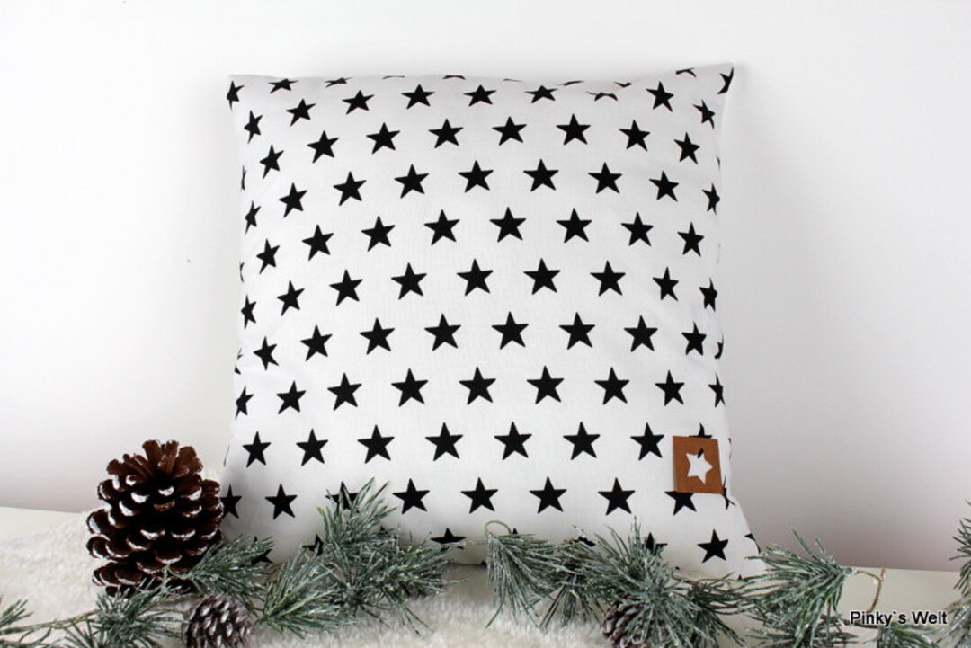 Weihnachtskissen 45x45 Cm – Mit Bezug & Füllung, Blätter-Motiv Für Winter-Deko Im Landhausstil