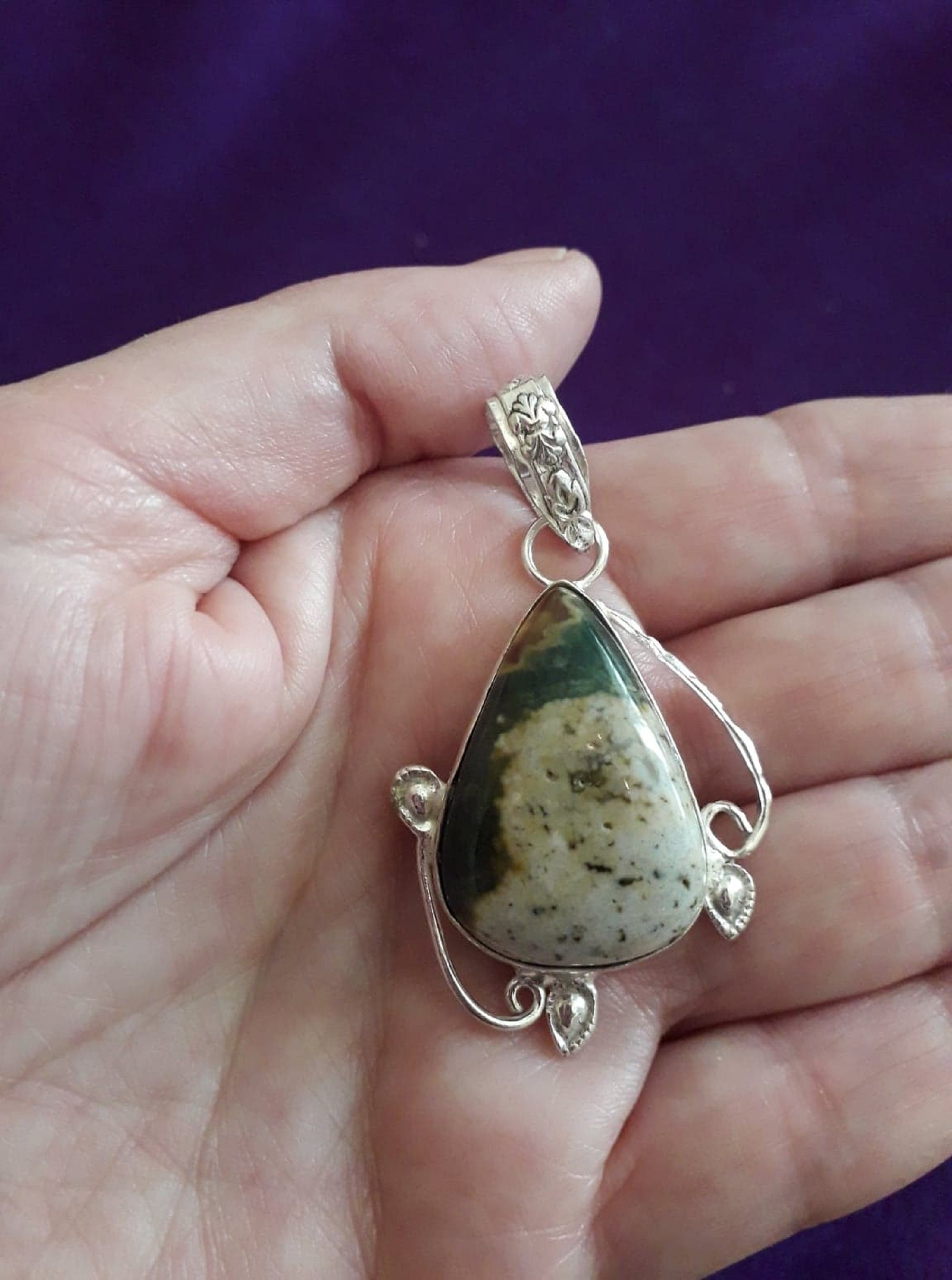 Moss Agate Pendant Crystal Pendant Agate Pendant Gemstone | Etsy