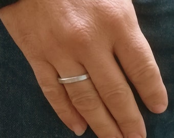 Men's  Aluminum Ring, Rustic Hammered Ring,  Aluminum Band For Men, Rural Gift For Him, Unisex Ring, Aluminum Accessories for Men.