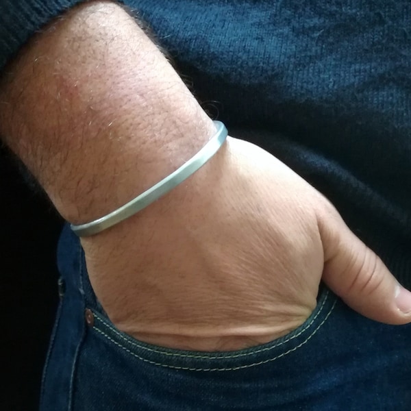 Heren armband, aluminium heren armband, herencadeau, verstelbare herenarmband, eenvoudige metalen armband