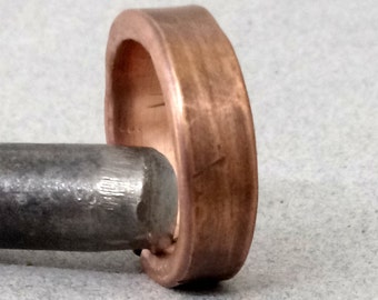 Men's Copper Ring, Rustic ,Hammered Copper Ring, Band For Men, Rural Gift For Him,women Ring, Copper Accessories for Men,Top Mens gift.