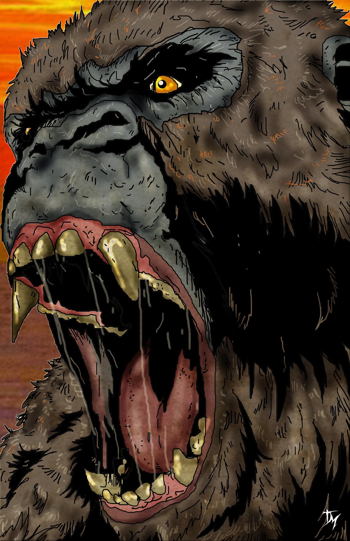 Custom Vinyl Rectangle Decal Sticker King Kong Art by Terrence Etsy