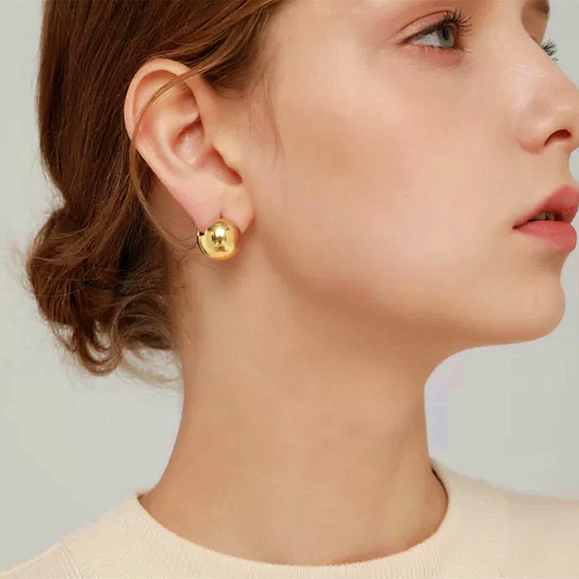 Big gold clearance ball earrings