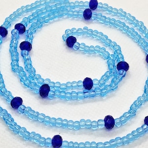 African waist beads with clasp, Blue waist beads for weight loss,Stomach beads, Waist chain, Belly beads, Tie waist beads african jewelry