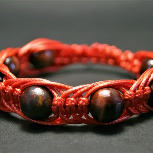 Tiger eye mens bracelet, Red tiger eye bracelet, Cool mens mala bracelet,Brown tiger eye bracelet homme,Friendship tiger eye jewelry for men