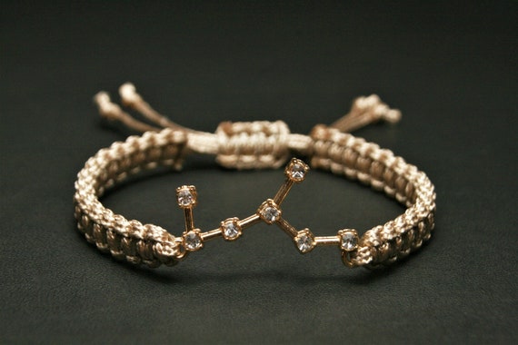 Zodiac Sign Charm Bracelet: Handmade Woven Astrology Jewelry