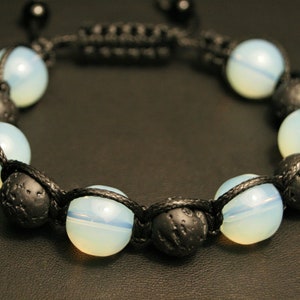 Moonstone bracelet evjf, lava bead bracelet femme, shambala bracelet homme, anxiety bracelet, 5th anniversary gift