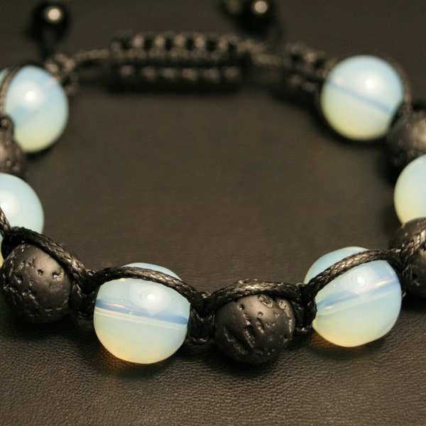 Moonstone bracelet evjf, lava bead bracelet femme, shambala bracelet homme, anxiety bracelet, 5th anniversary gift