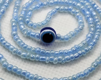 African waist beads with clasp,Stomach beads,Waist chain,Blue belly beads,Waistbeads for weight loss tracker,Tie waist beads african jewelry