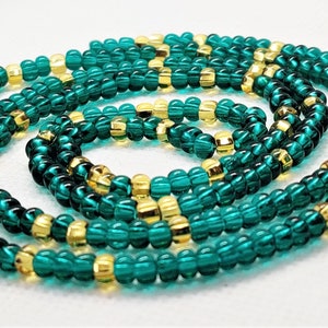 Green african waist beads with clasp,Stomach beads,Ghana waist chain,Belly beads,Waistbeads for weight loss tracker,African tie waist beads