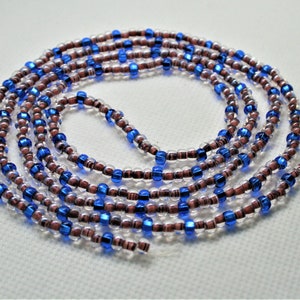 African waist beads with clasp,Waist chain,Blue belly beads,Waistbeads for weight loss tracker,Stomach beads,Tie waist beads african jewelry