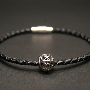Black kumihimo bracelet homme cuir, Leather mens mala bracelet cuir homme,  Cute anxiety bracelet viking