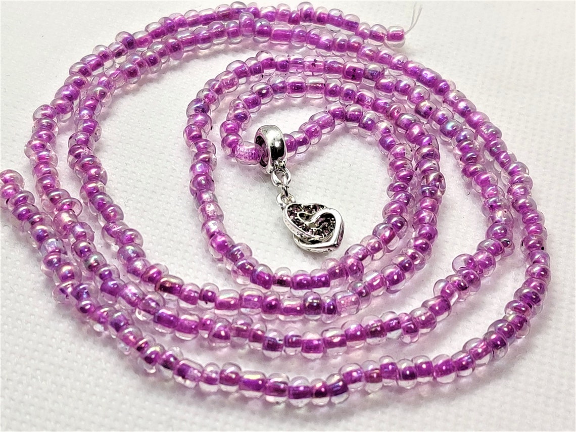 African waist beads Stomach beads Purple belly beads Etsy