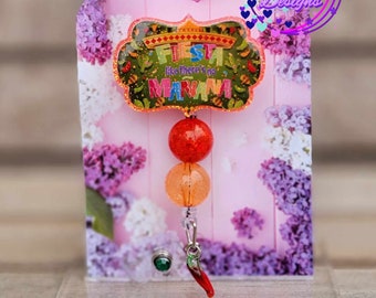 Cinco De Mayo Badge Reel/ Fiesta Like There's No Manana Badge Reel/ Teacher Badge Reel/Nurse Badge Reel/Cashier ID Holder