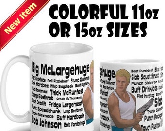 David Rider (Space Mutiny) Alternate Names Coffee Mug - Big McLargehuge, Slab Bulkhead, and Bob Johnson Featured