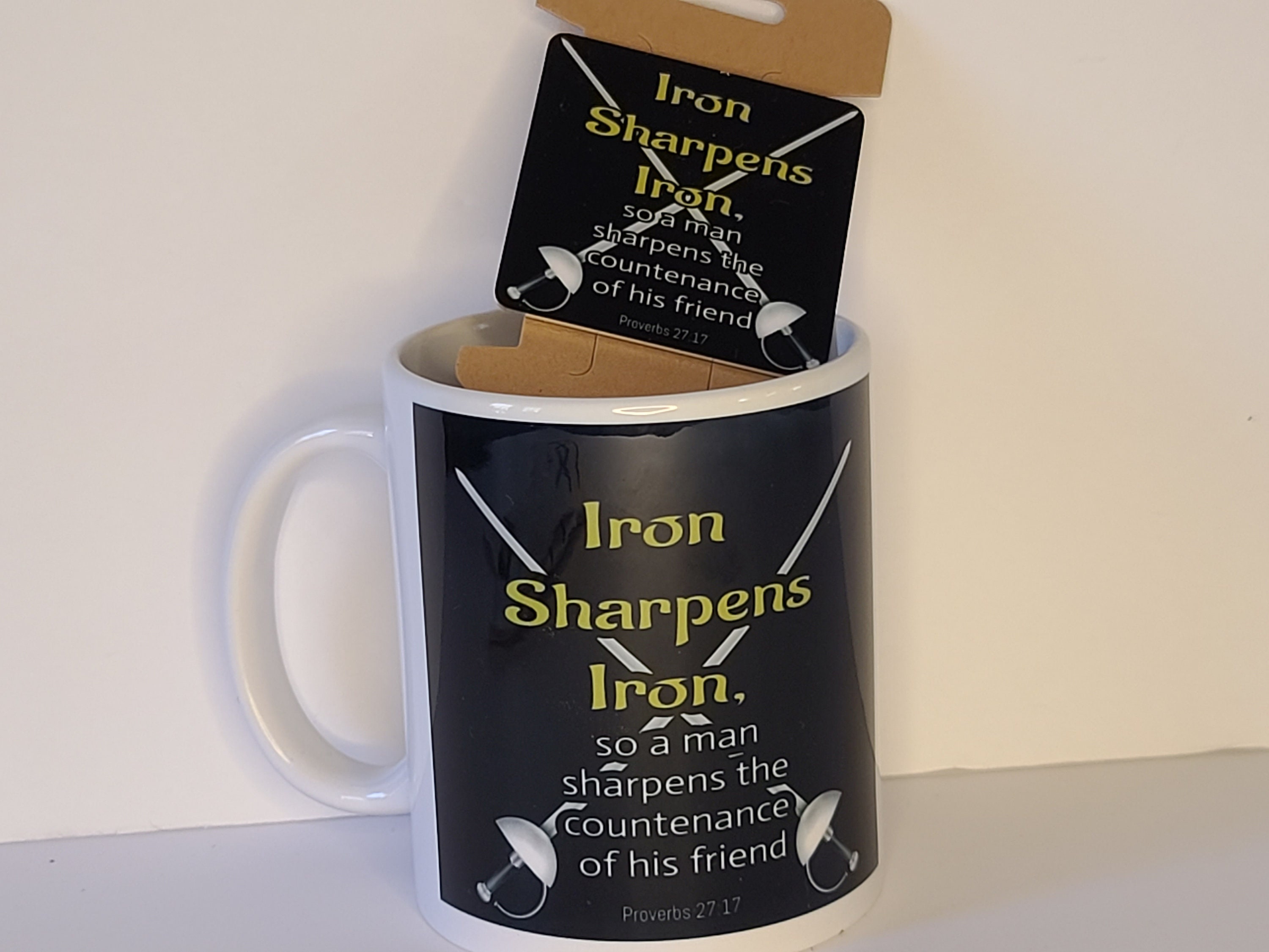 Coffee Mug | Iron Sharpens Iron | Christian Bible Verse Mug | Friend  Sharpens Friend | Best Friend Gift | Hostess Gift | Birthday Gift