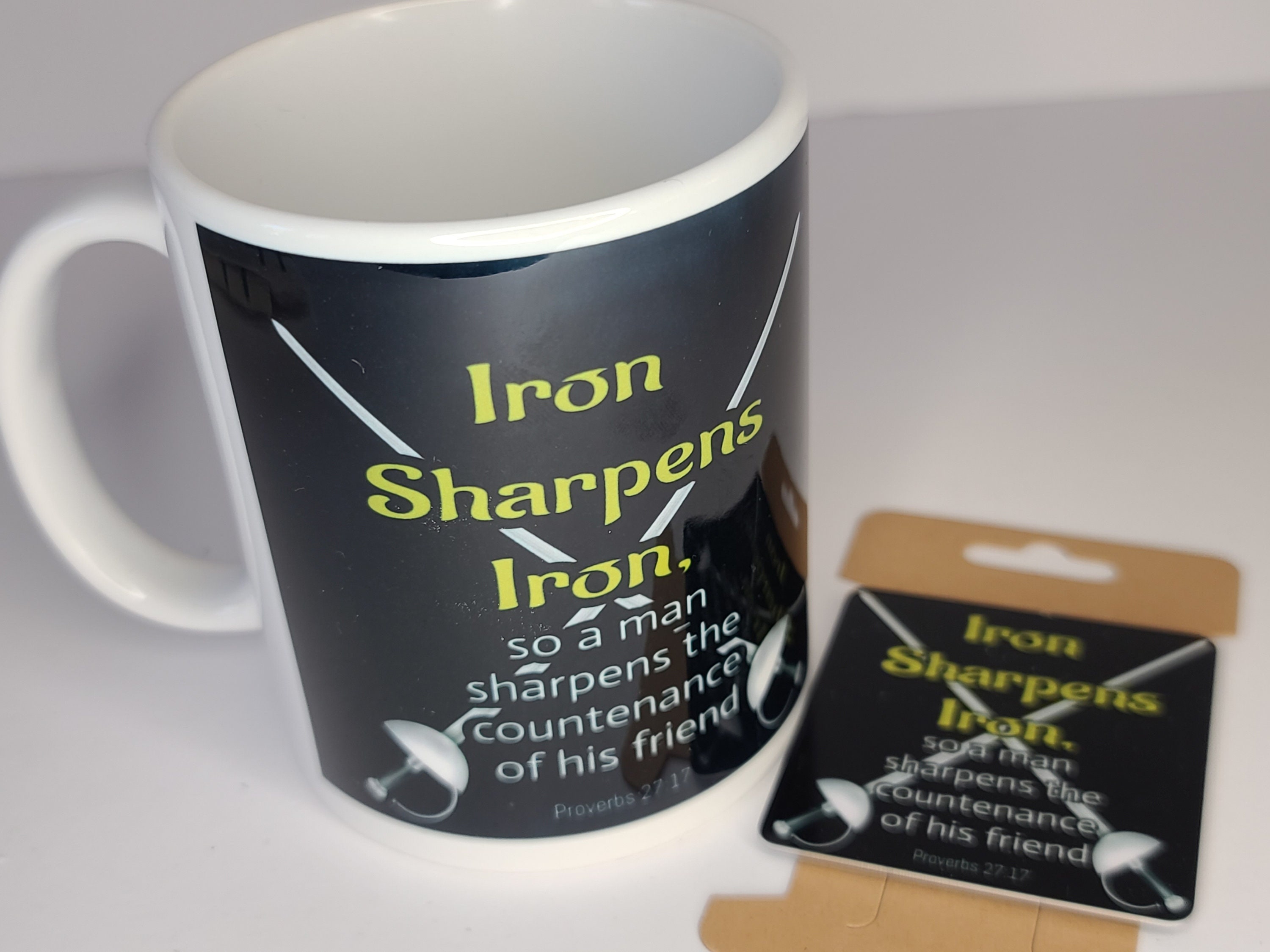 Coffee Mug | Iron Sharpens Iron | Christian Bible Verse Mug | Friend  Sharpens Friend | Best Friend Gift | Hostess Gift | Birthday Gift