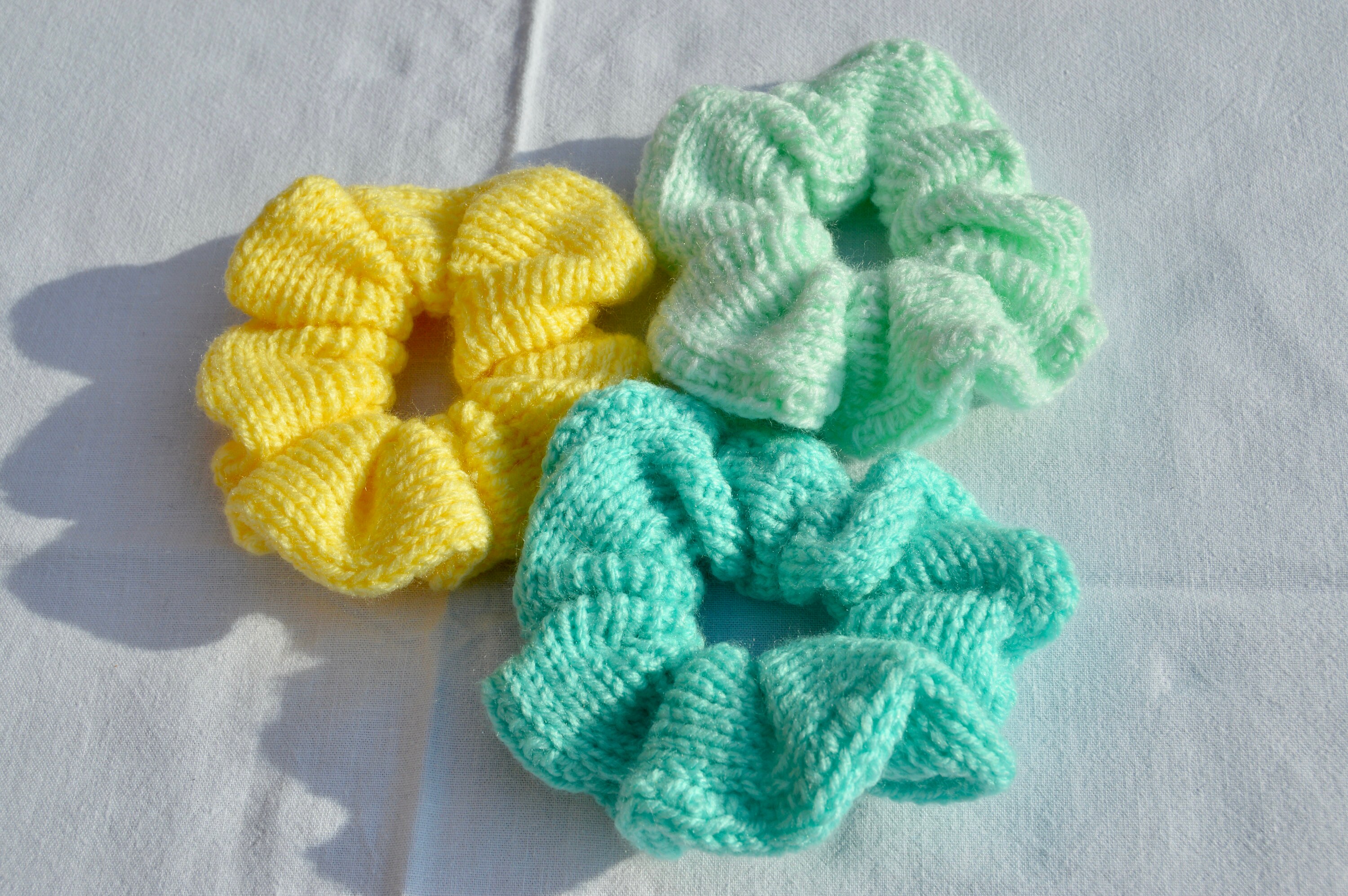 Knitted Hair Scrunchie Sets various Colours Etsy