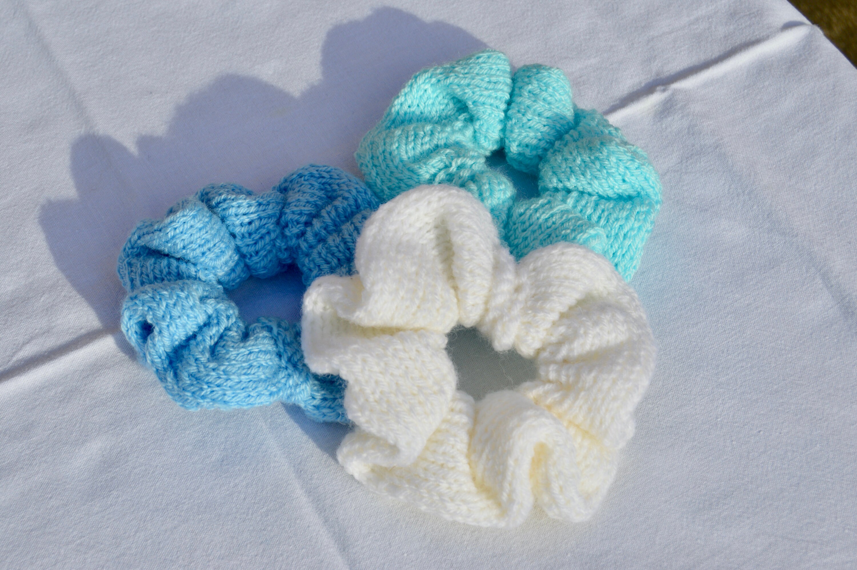 Knitted Hair Scrunchie Sets various Colours Etsy