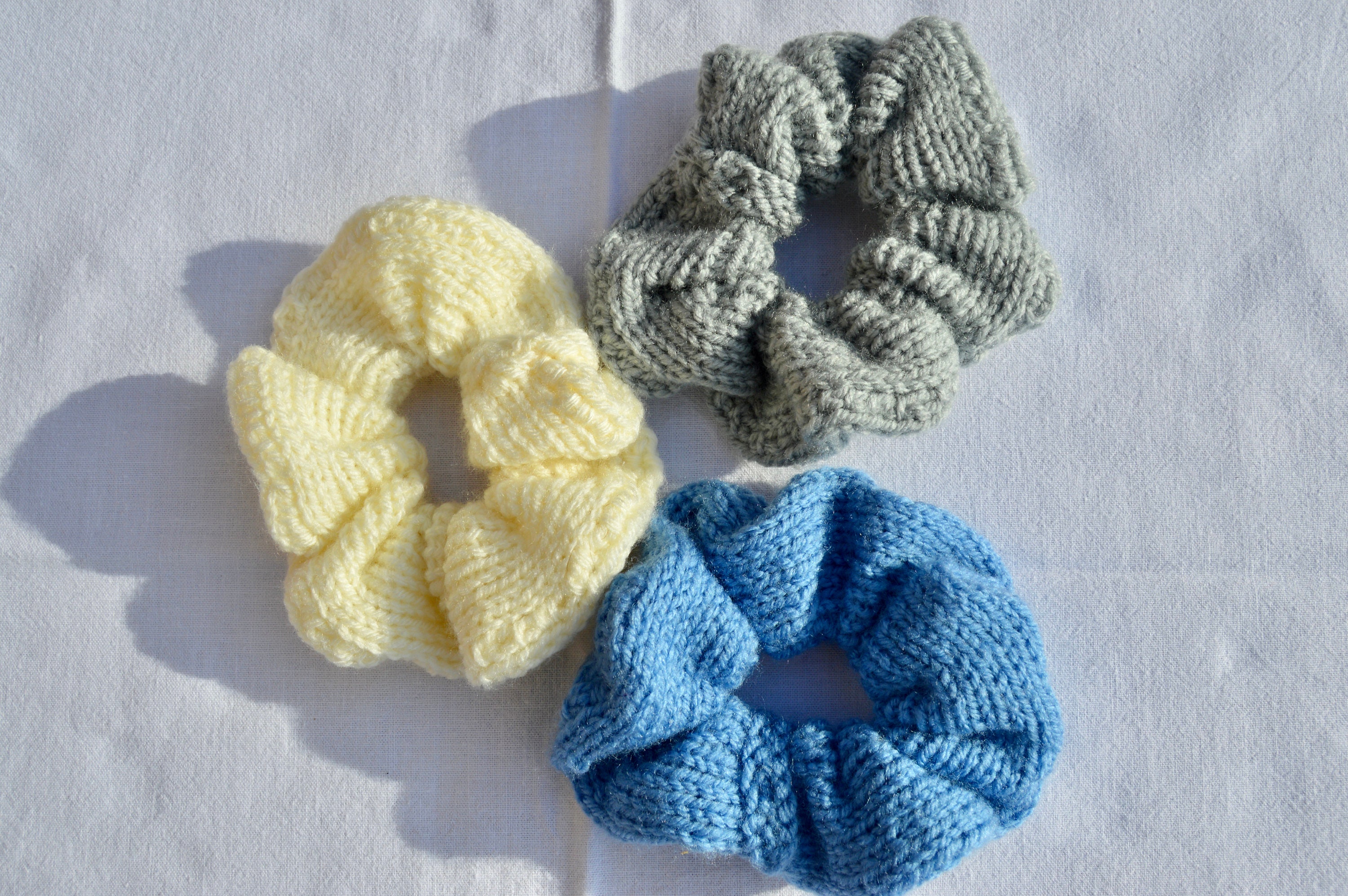 Knitted Hair Scrunchie Sets various Colours Etsy