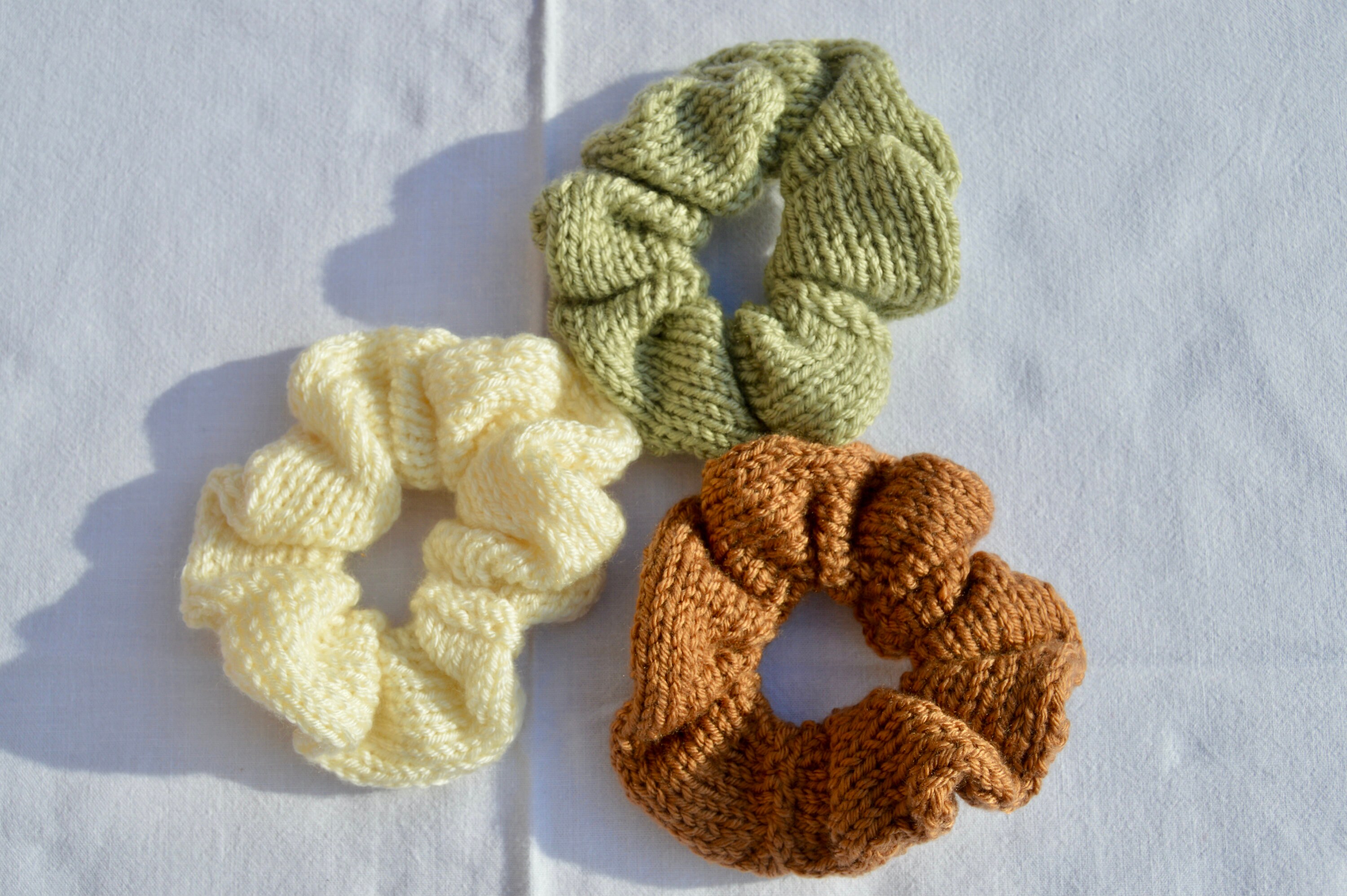 Knitted Hair Scrunchie Sets various Colours Etsy