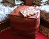 15 OFF Leather pouf, pouf ottoman, leather ottoman, oversized pouffe,poef, moroccan ottoman, floor pillow, cushion.
