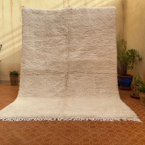 Solid White Moroccan rug - Beniourain rug - Berber Area rug - Berber carpet - Accent rug - Handmade rug - Boho rug - Contemporary rug