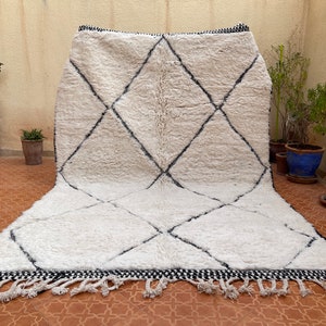 Moroccan Berber rug White - Beni ourain rug - Handmade rug - Berber rug - Morocco rug - Moroccan area rug - Custom rug - Wool rug