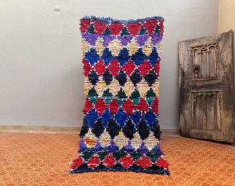 【希少・手織り】モロッコ製 ベルベルラグ／ハンドメイド・未使用 ヴィンテージ モロッコ ラグ 2.7 x 6.3 フィート - 手織りベルベルラグ