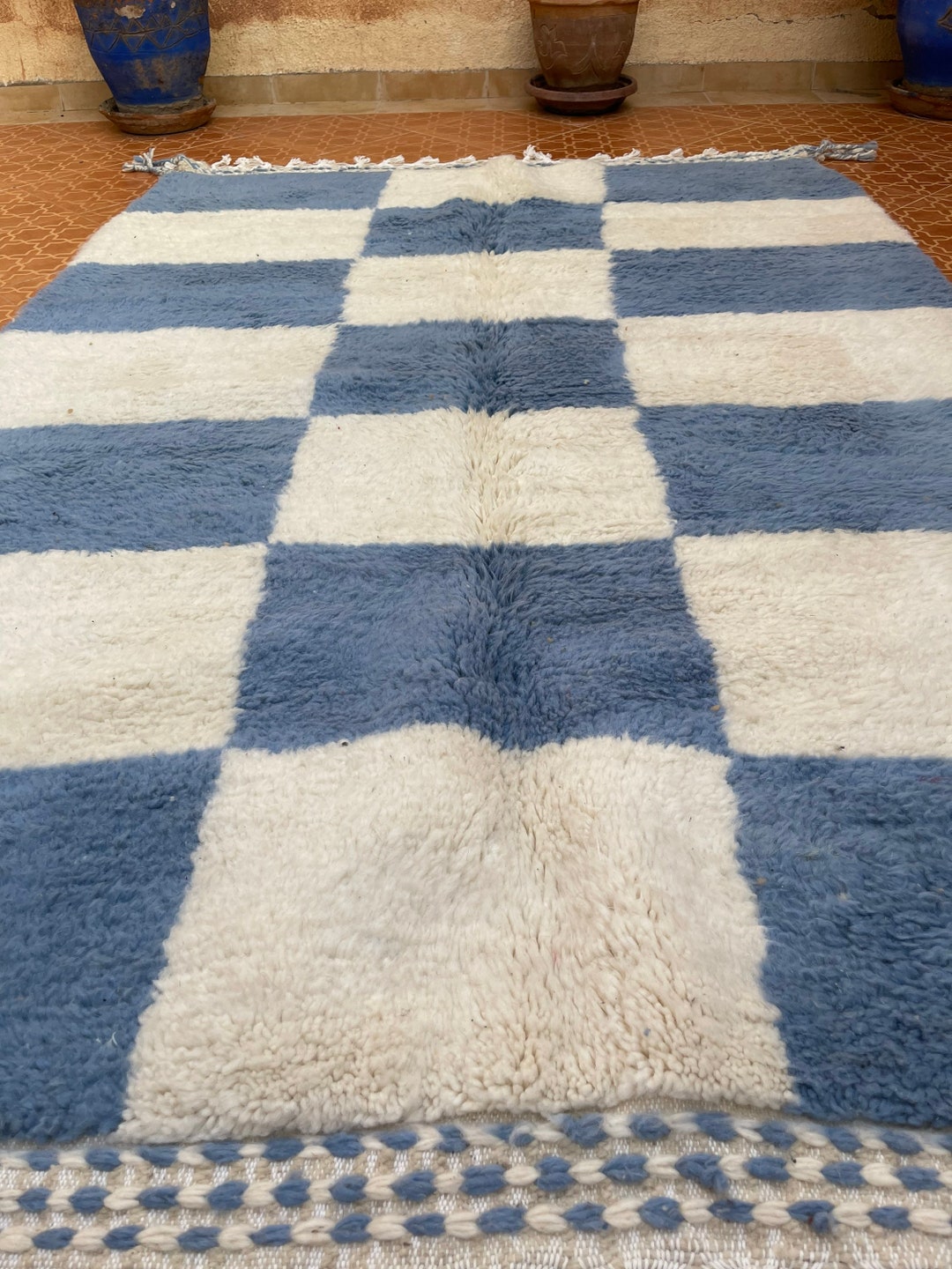 Wool Checkered Rug Moroccan Checkered Rug - Berber Checkered Rug - Checkered Rug ...
