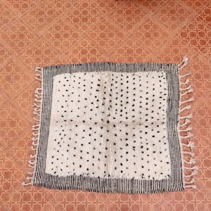 Polka Black rug - Moroccan rug - Handmade rug - Doted Moroccan rug - Black dots rug - Moroccan berber rug - Moroccan Tribal rug - Area Rug