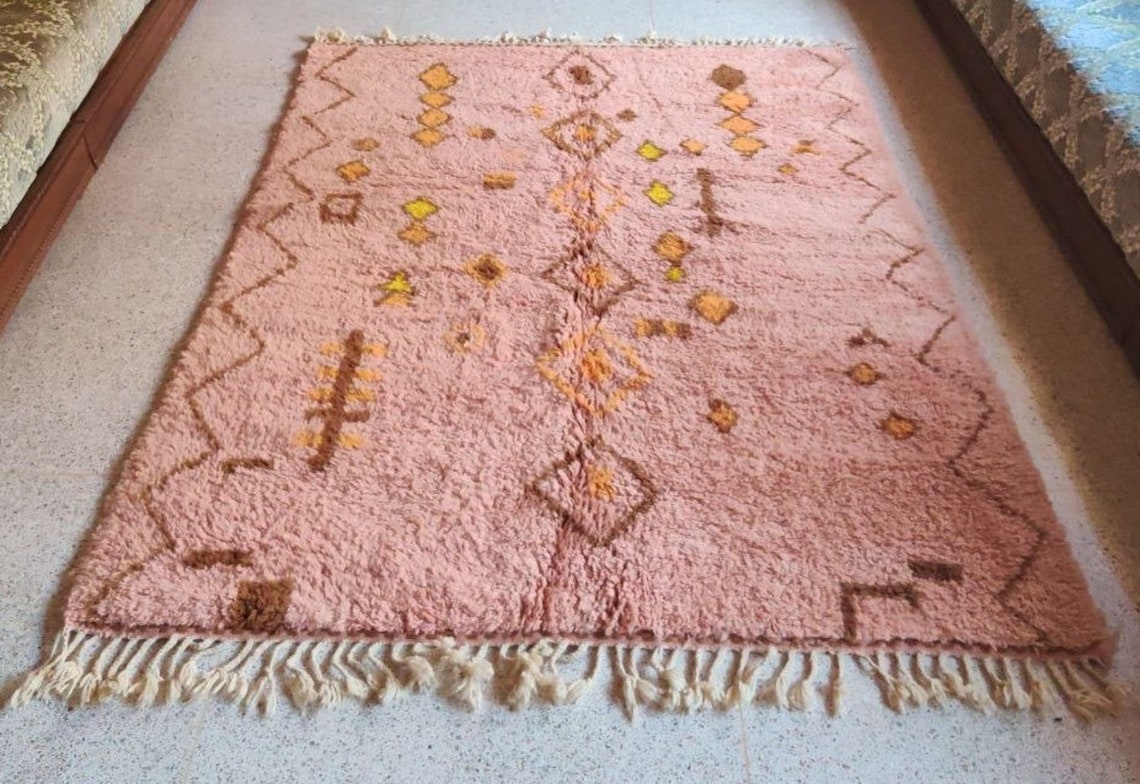 Moroccan Pink Rug Flat Woven Kilim Custom Rug Moroccan Etsy