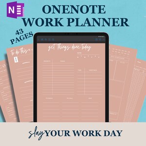OneNote Work Planner, Work Day Organizer Templates for Professionals, Meeting Project Planner Travel Planner Expenses Tracker Timesheet