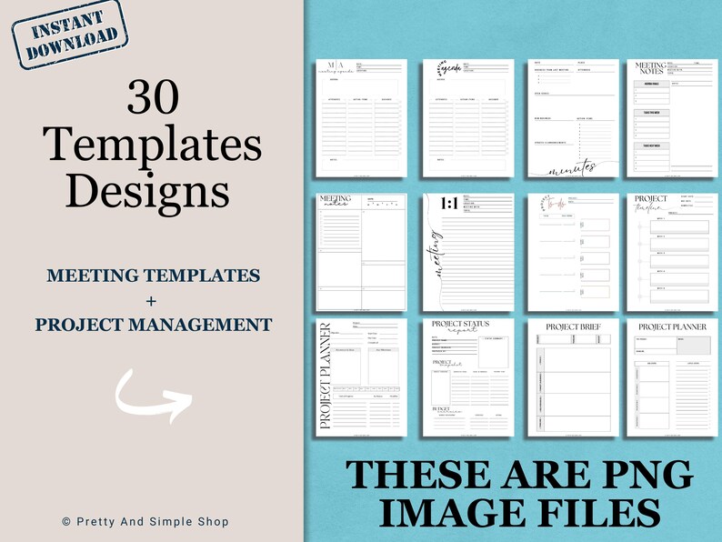Onenote Templates Bundle: Meeting Notes, Meeting Agenda, Project ...