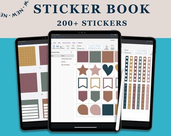 Boho OneNote Digital Stickers Notebook | OneNote Sticky Notes, Icons, Tracker Flags | Aesthetic Functional Stickers for OneNote Planner
