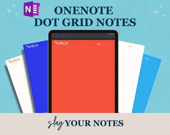 Aesthetic OneNote Notes Template, Dot Grid OneNote Digital Notepad, Dotted Journal Paper, Note Taking Template for OneNote Notebook