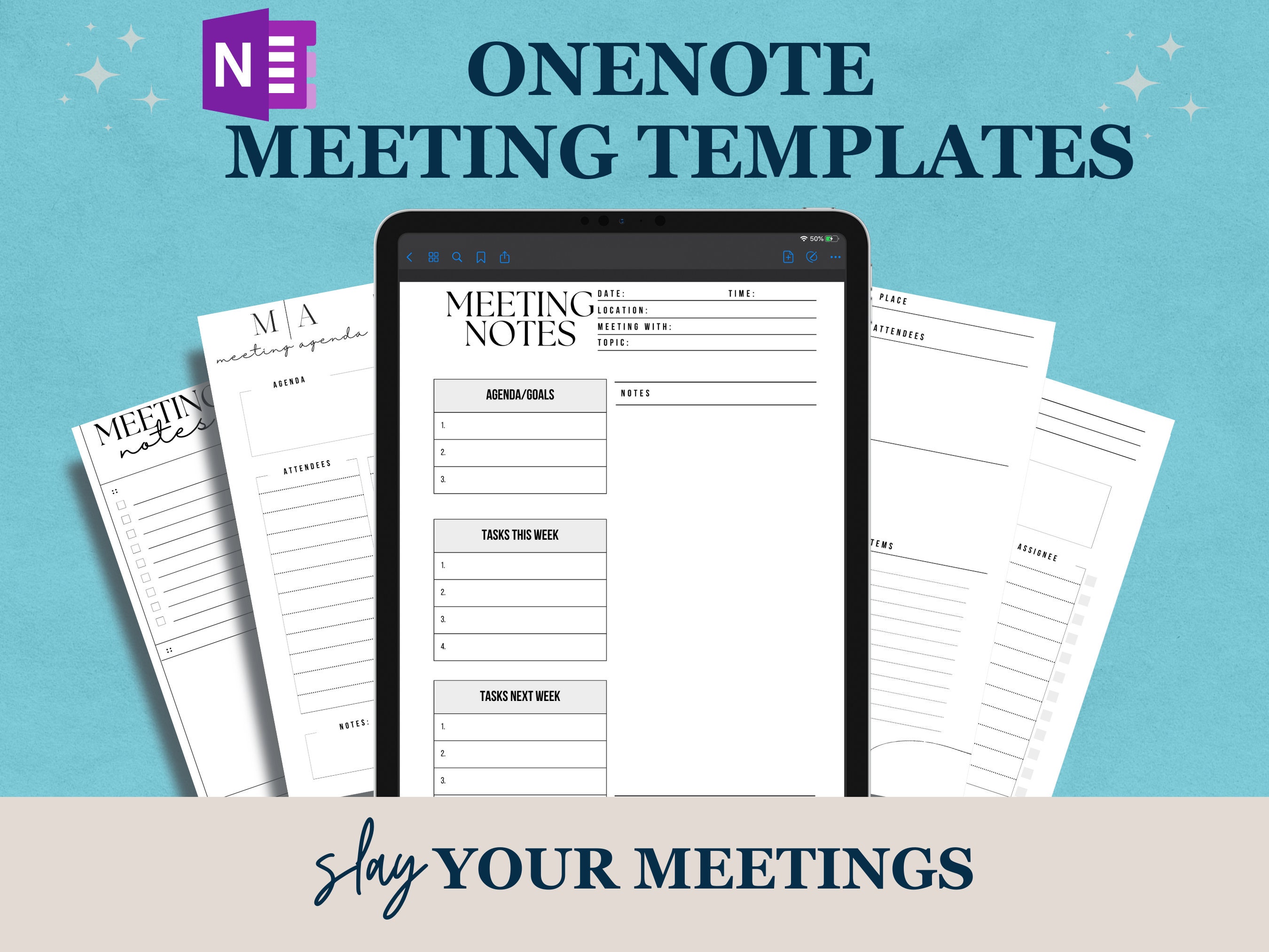 Blank Onenote Onenote Meeting Templates for Work and Business Professionals, Meeting ...